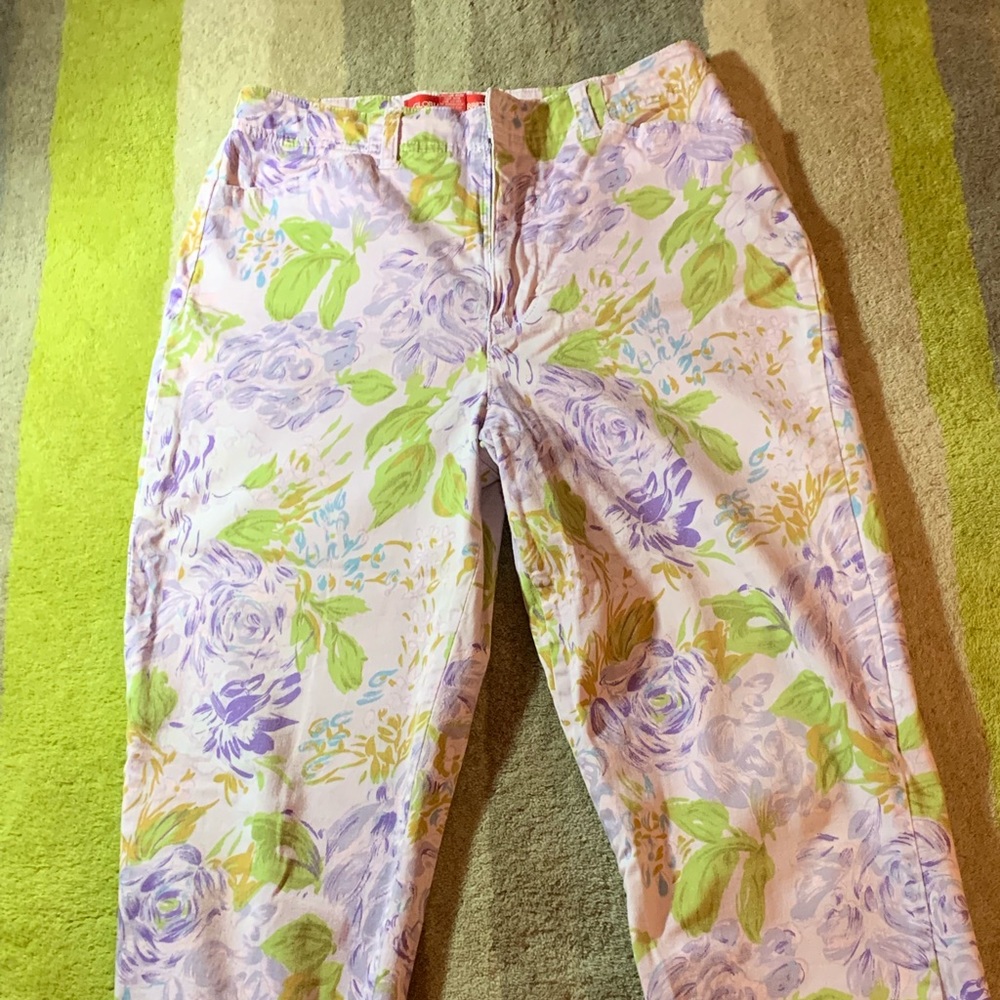 Gloria Vanderbilt Size 6 Floral Soft Cropped Jeans Retro